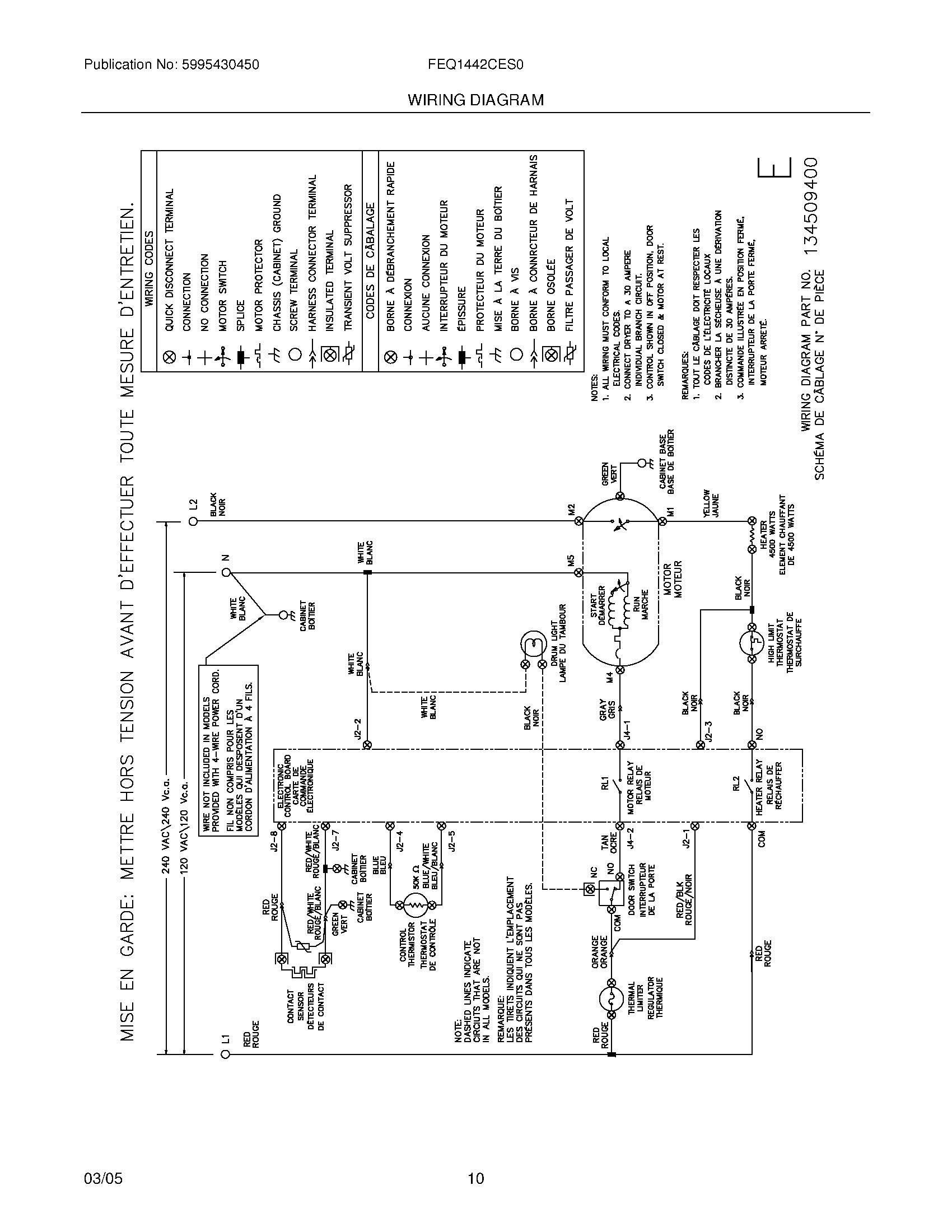 FEQ1442CES0 | Wiring Diagram | Frigidaire Company | Appliance Parts
