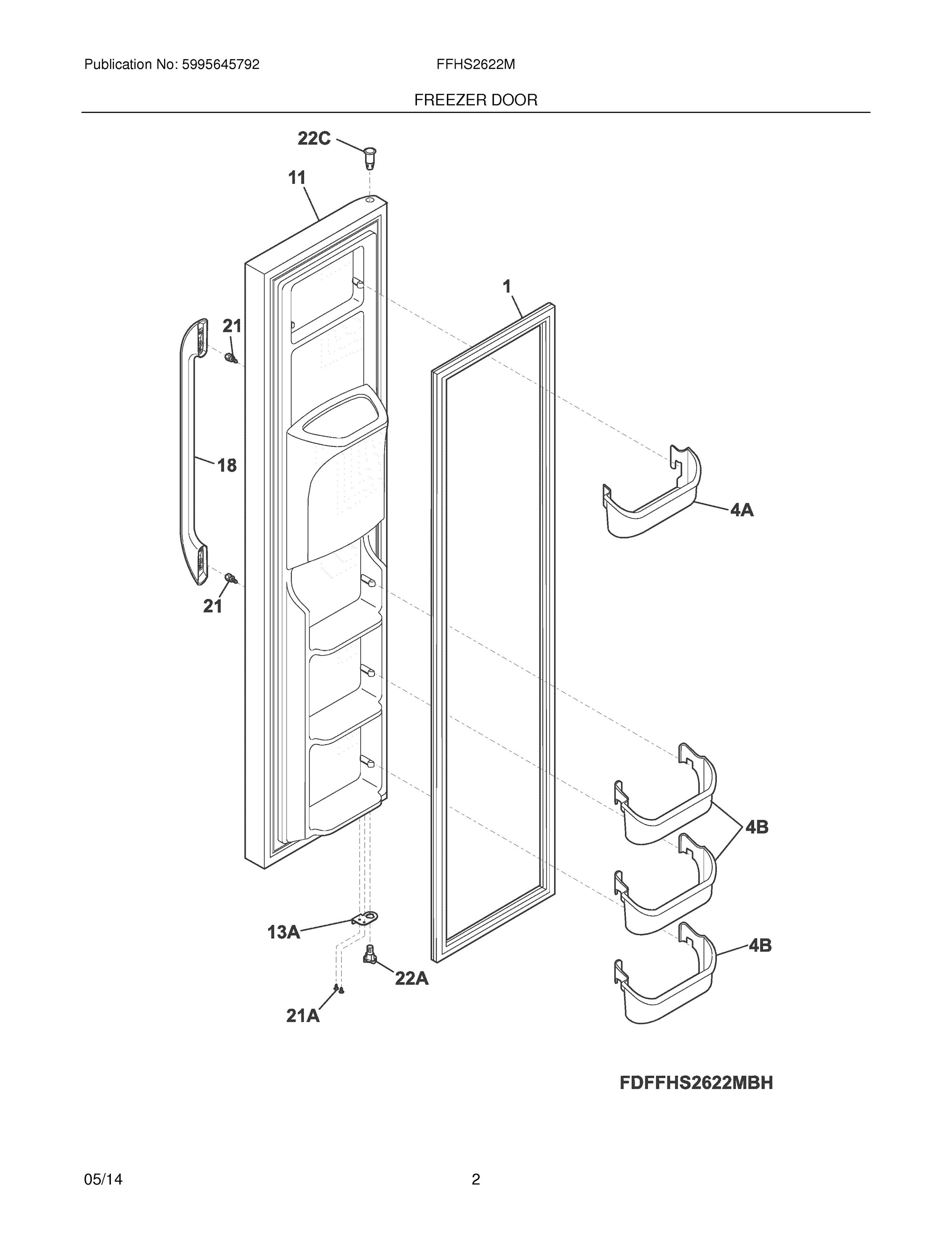FFHS2622MHH | Freezer Door | Frigidaire Company
