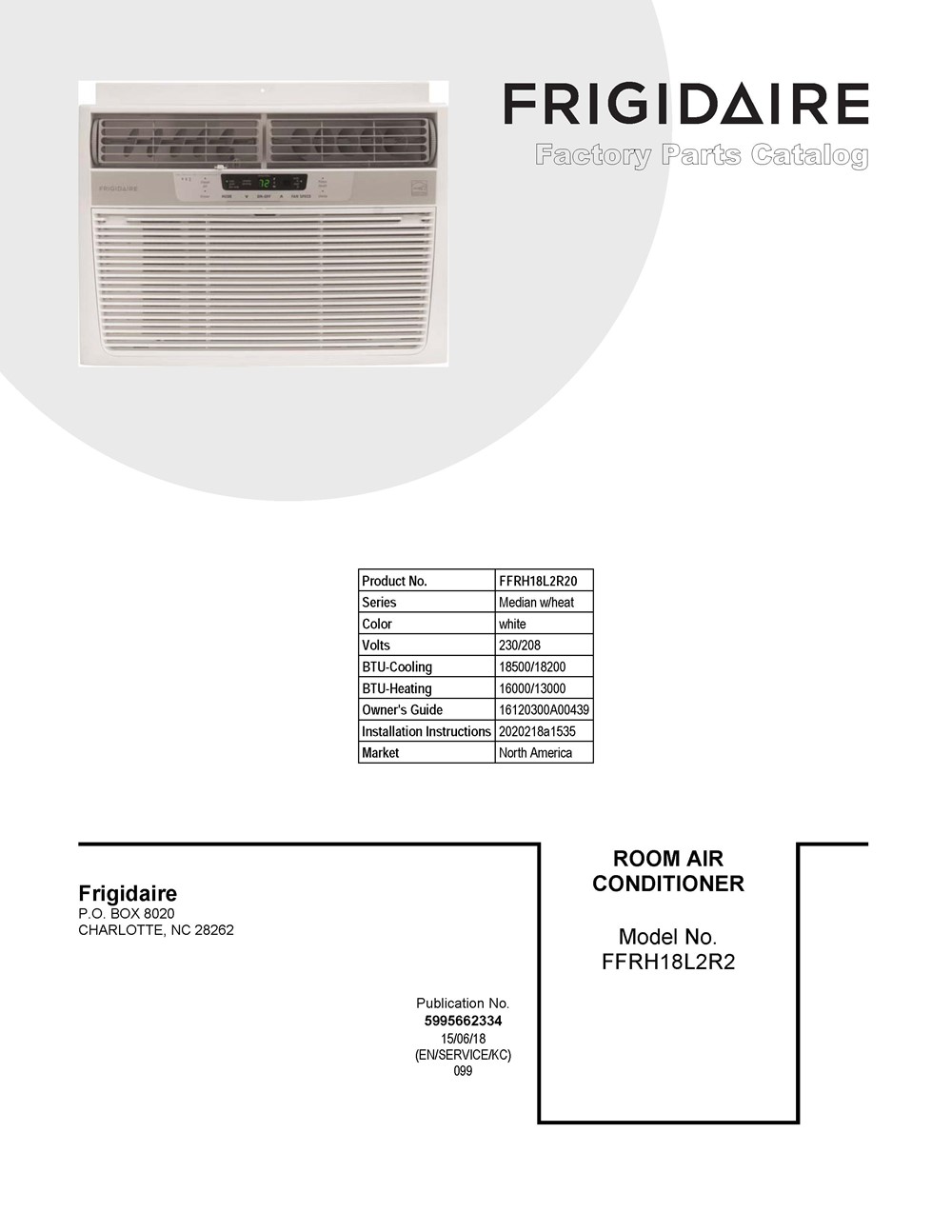 frigidaire ffrh18l2r20