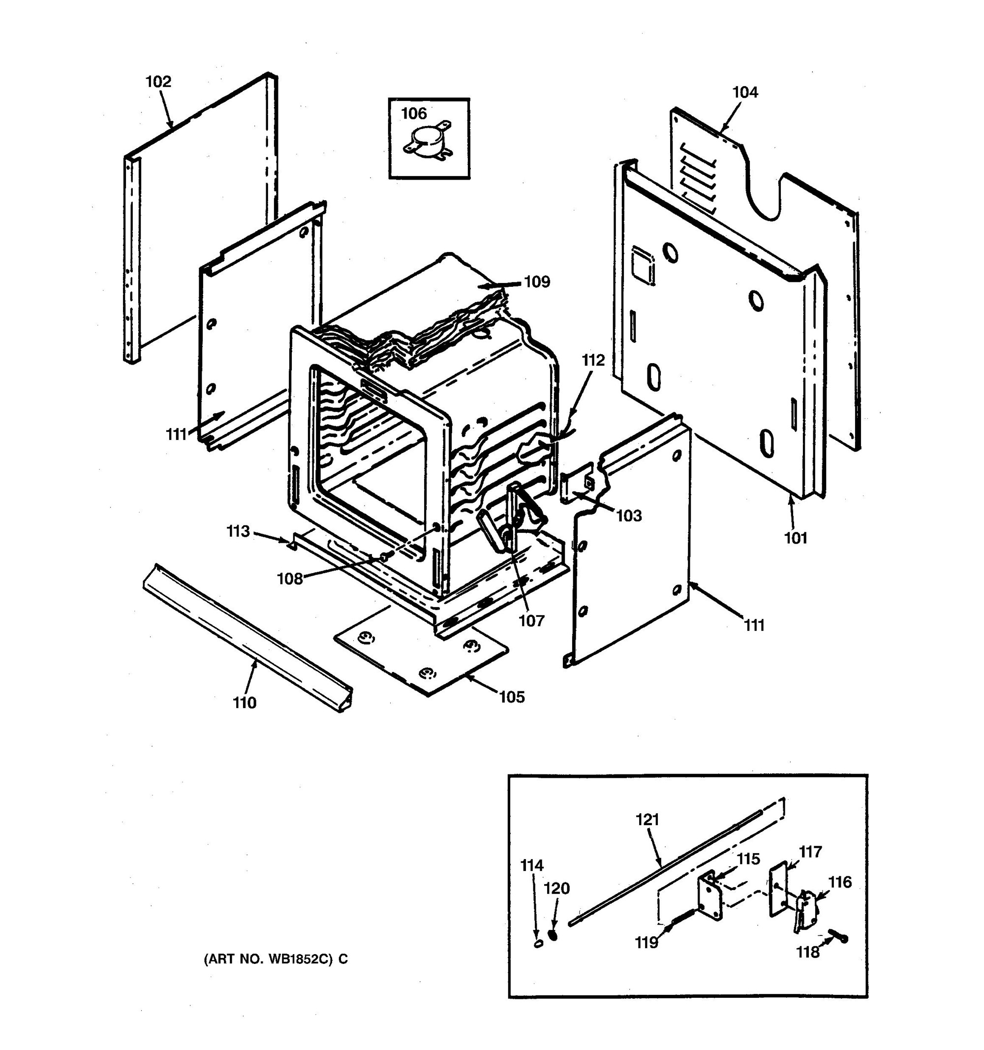 JTP11WS1WG Case General Electric Appliance Parts