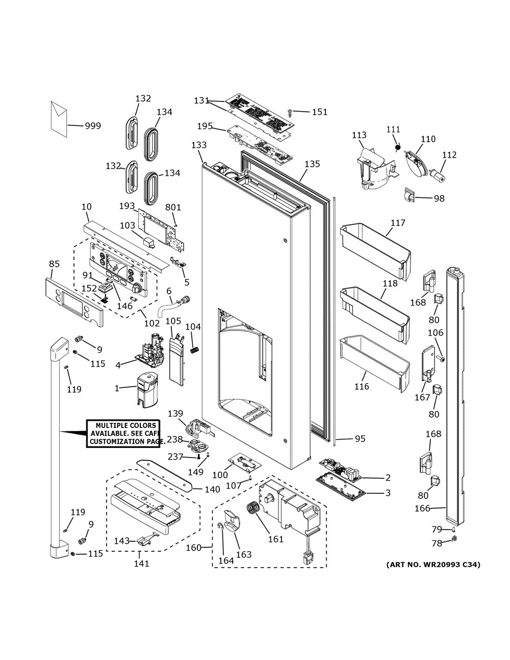 Guarnizione per porta del congelatore Rex Electrolux Zanussi AEG Originale 959002528