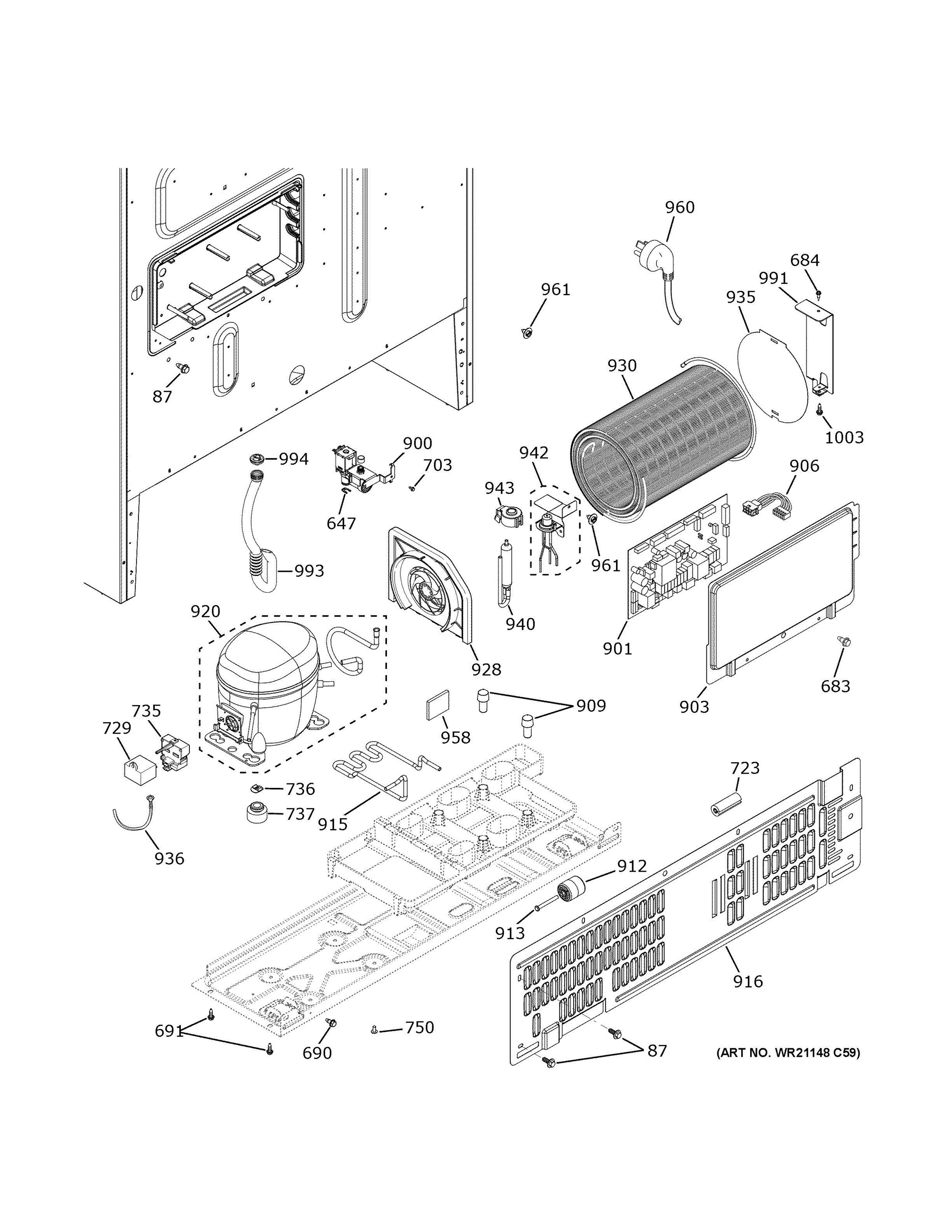 GYE22GYNGFS | Machine Compartment | General Electric ...