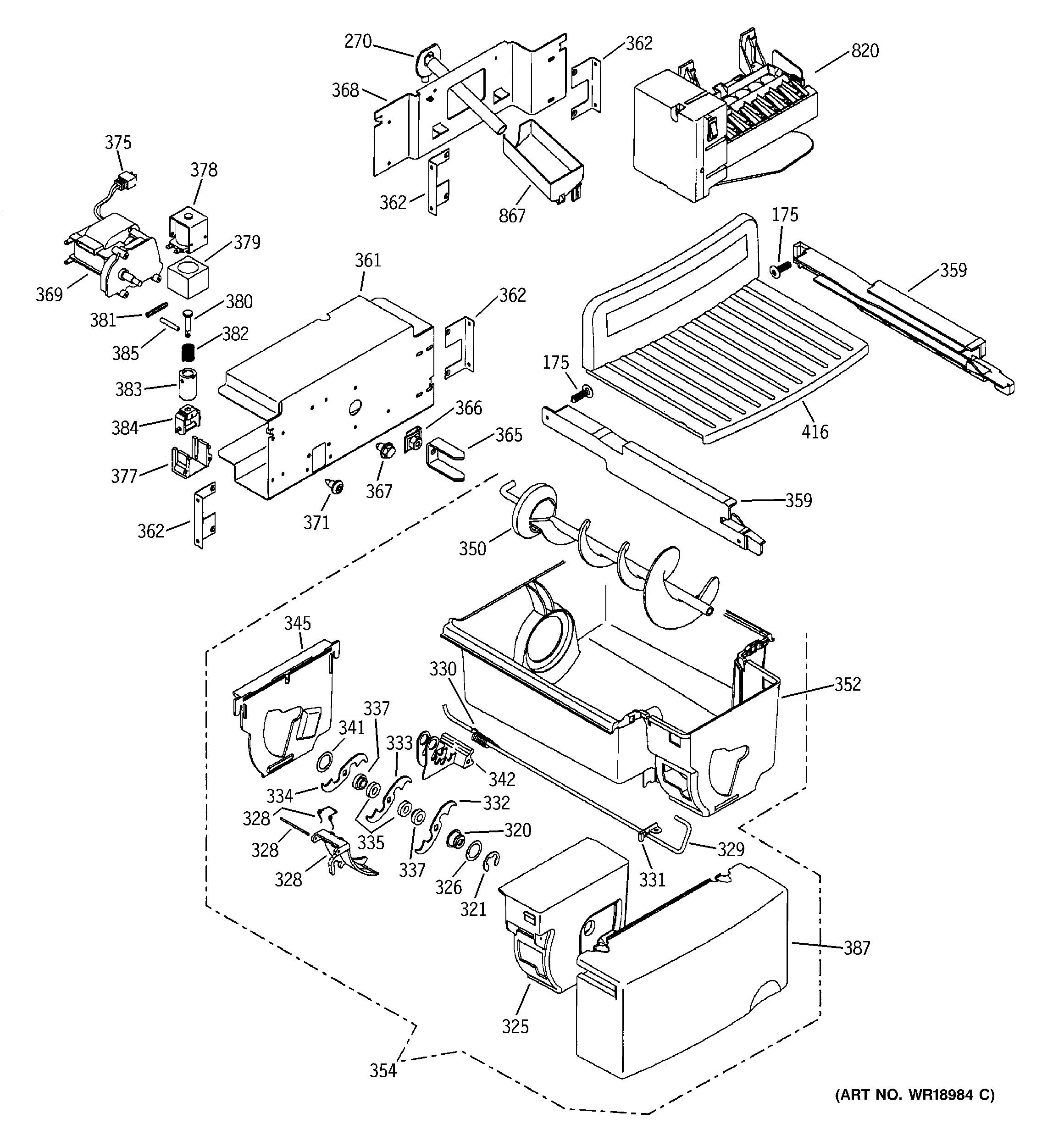 ge ice maker parts diagram