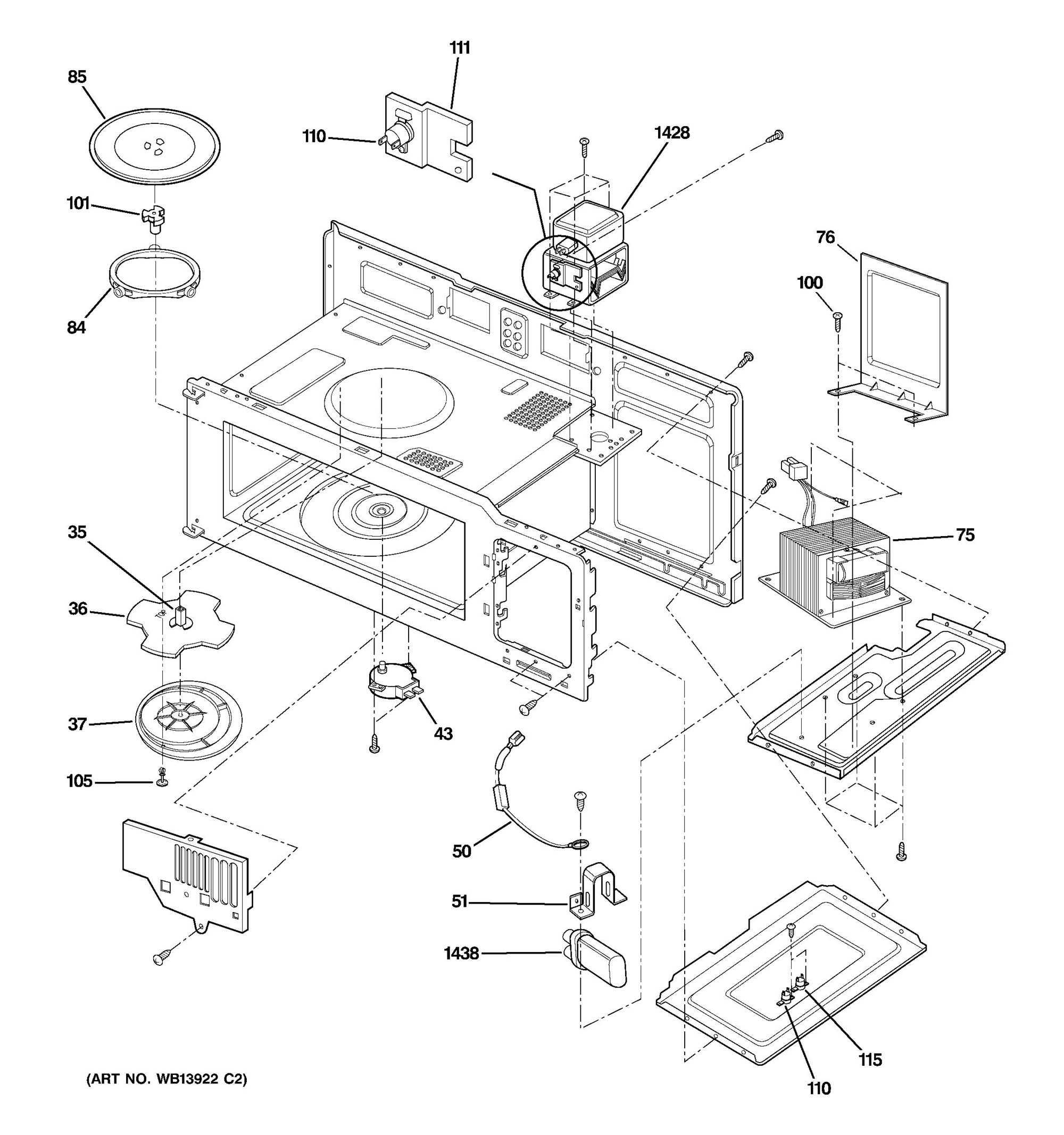 JVM1540SM2SS Interior Parts (1) General Electric Appliance Parts