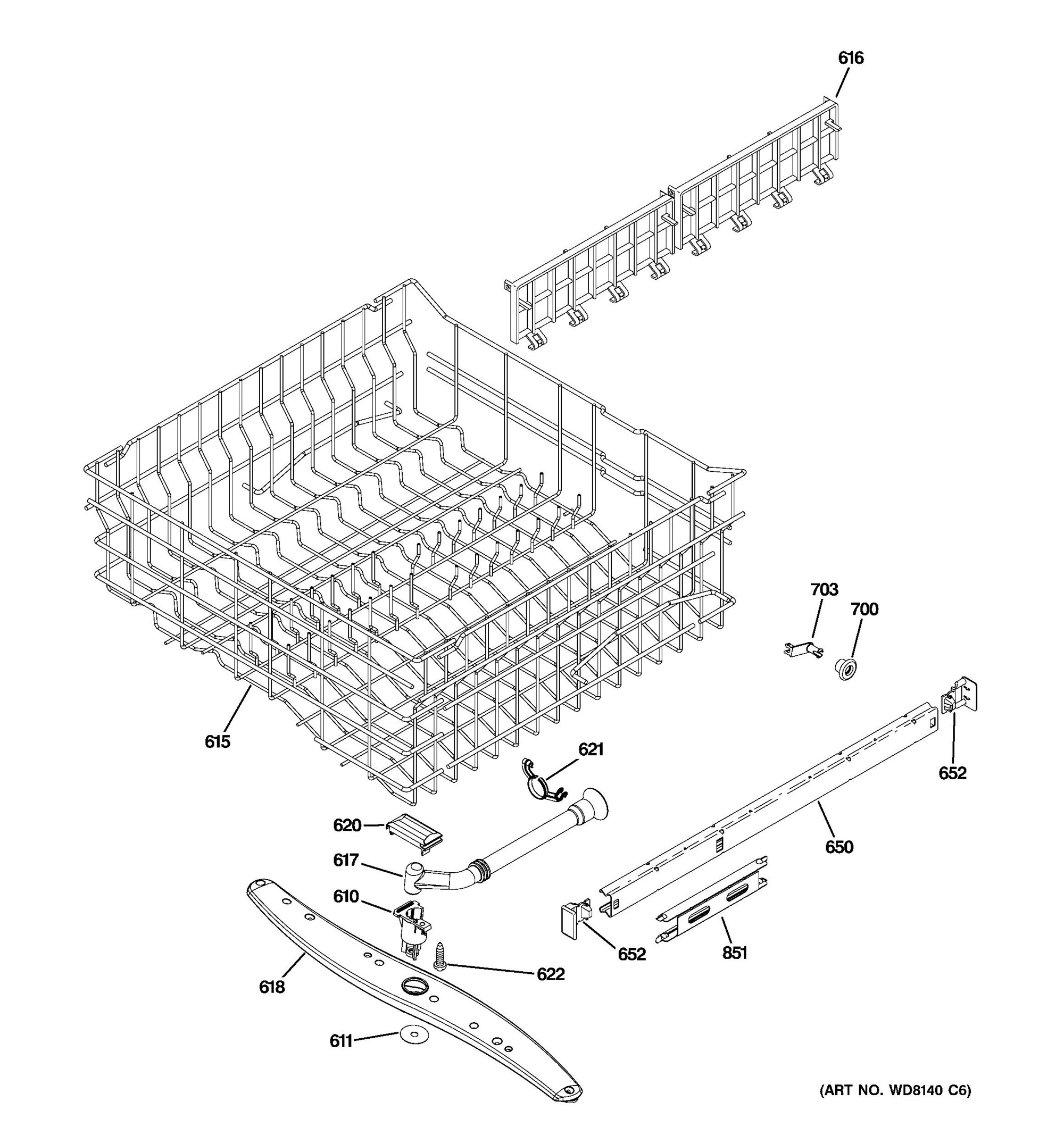 PDW8680N00SS | Upper Rack Assembly | General Electric