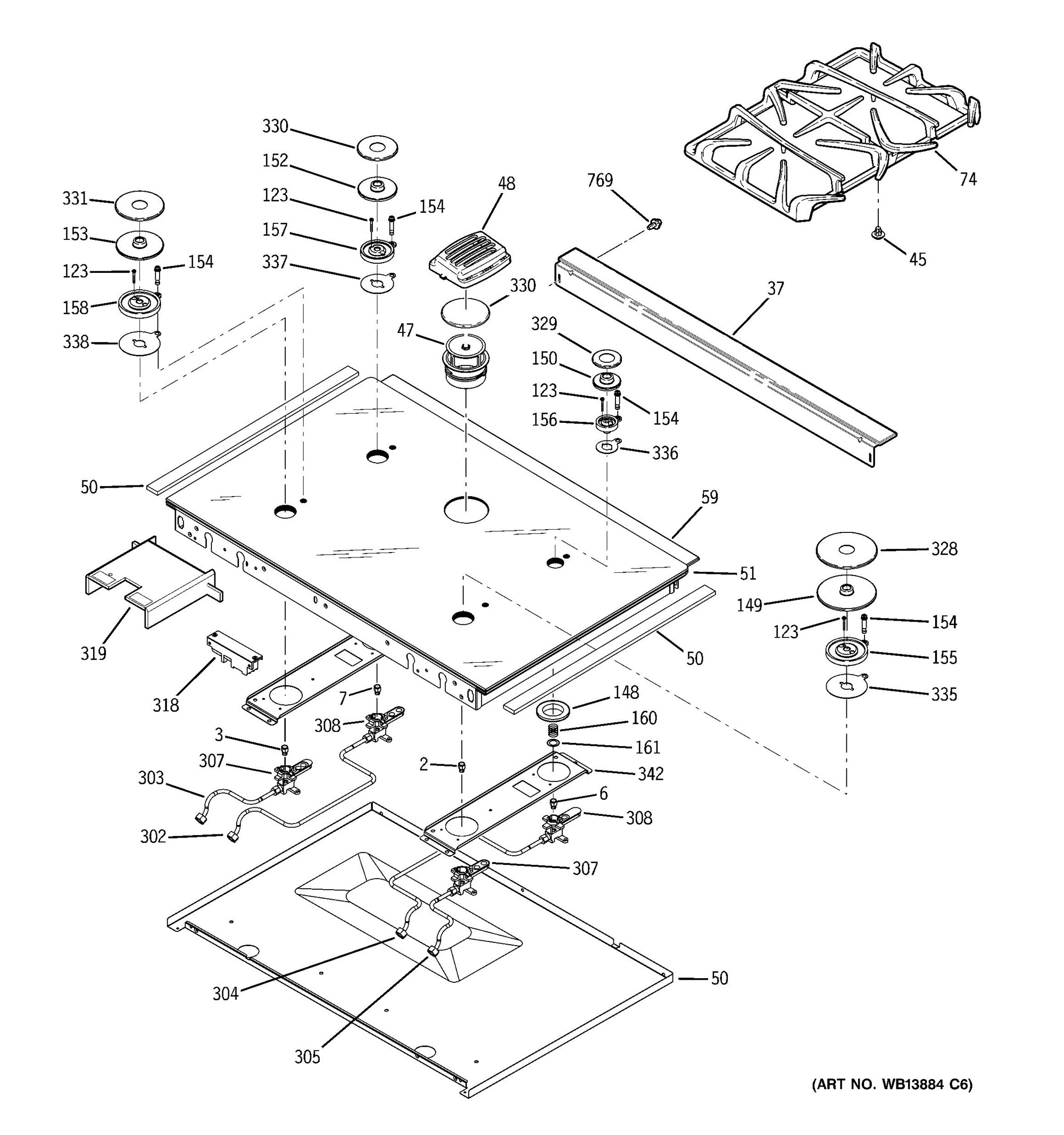 Pgs968sem3ss Cooktop General Electric Appliance Parts