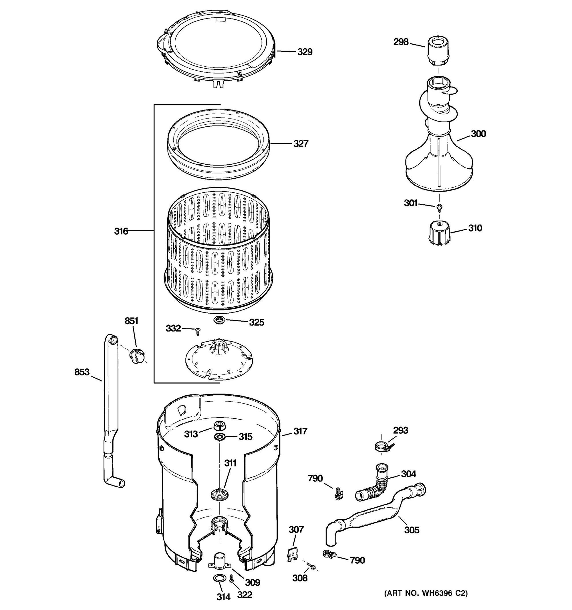 ge washer diagram gtwn3000m1ws tub basket agitator general electric ge washer diagram gtwn3000m1ws tub basket agitator general electric