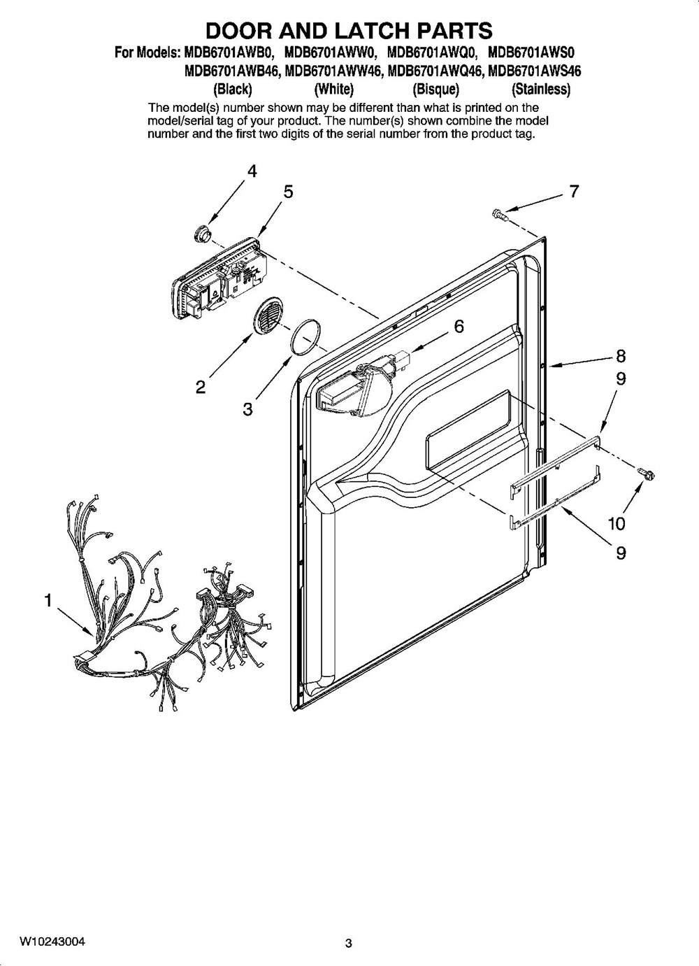 Dishwasher Insulation W10117748 parts