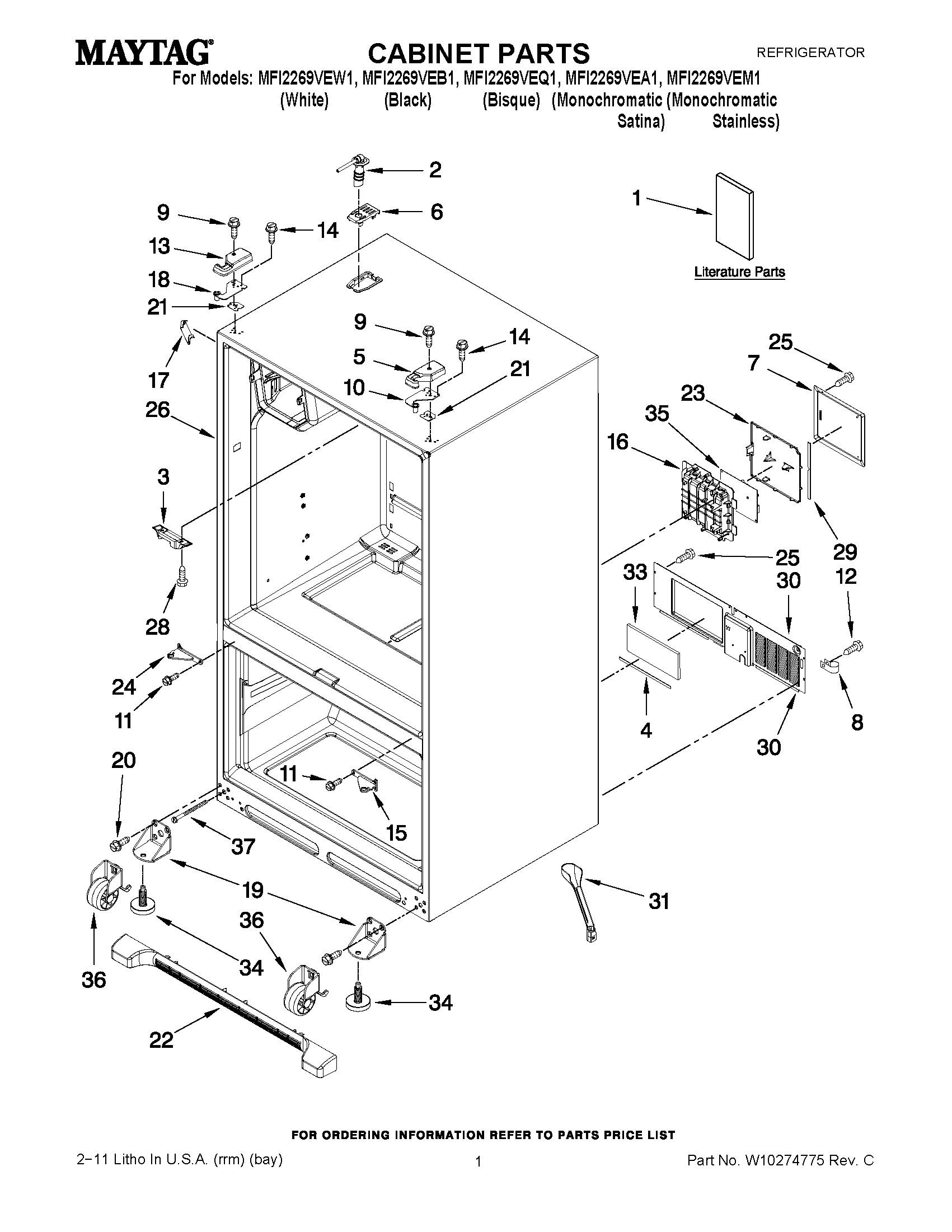 MFI2269VEW1 Parts Maycor Appliance Appliance Parts