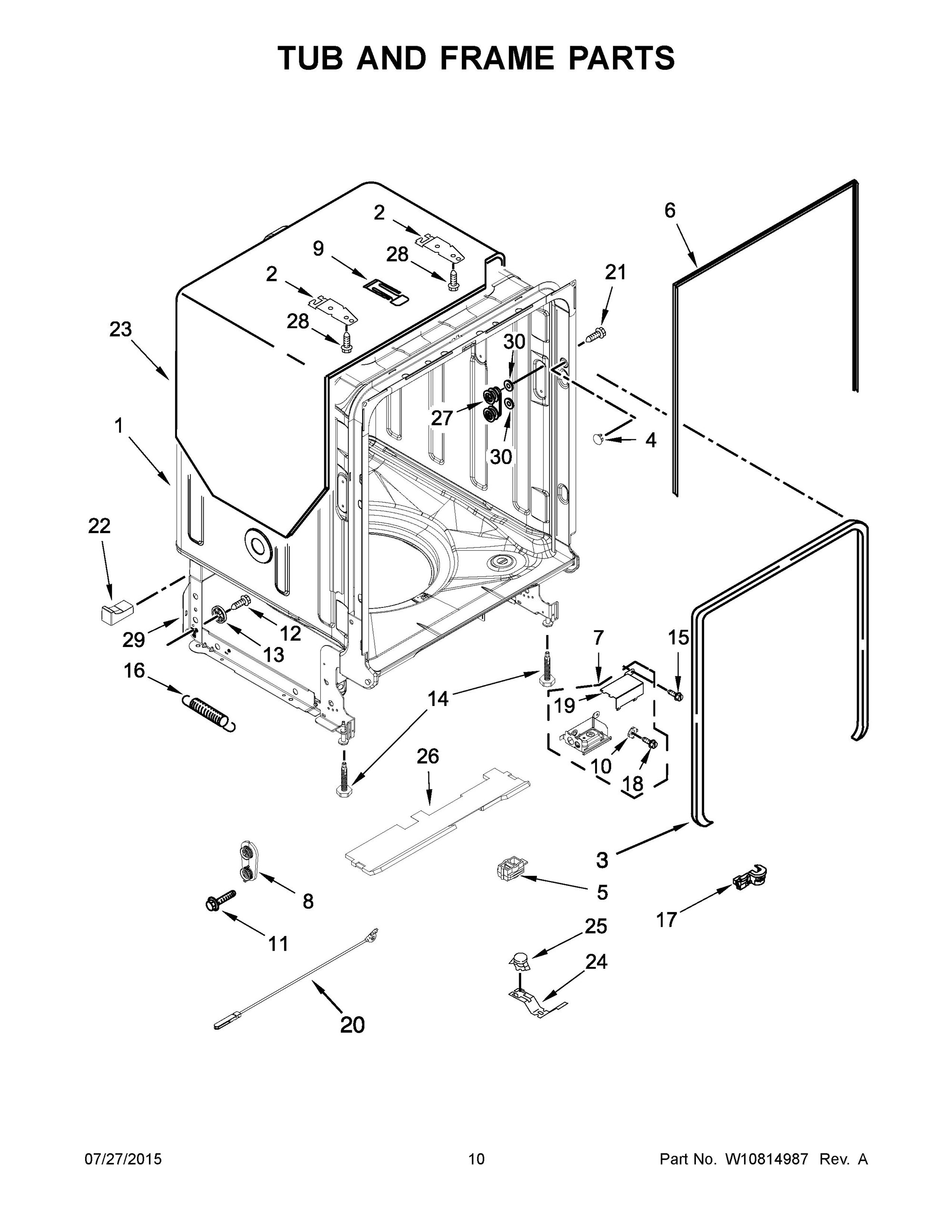 MDB4949SDM2 | Tub And Frame Parts | Whirlpool Corporation
