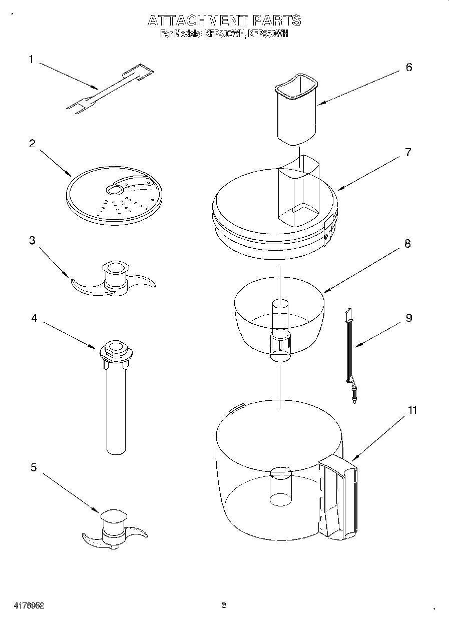 kitchenaid little classic food processor parts