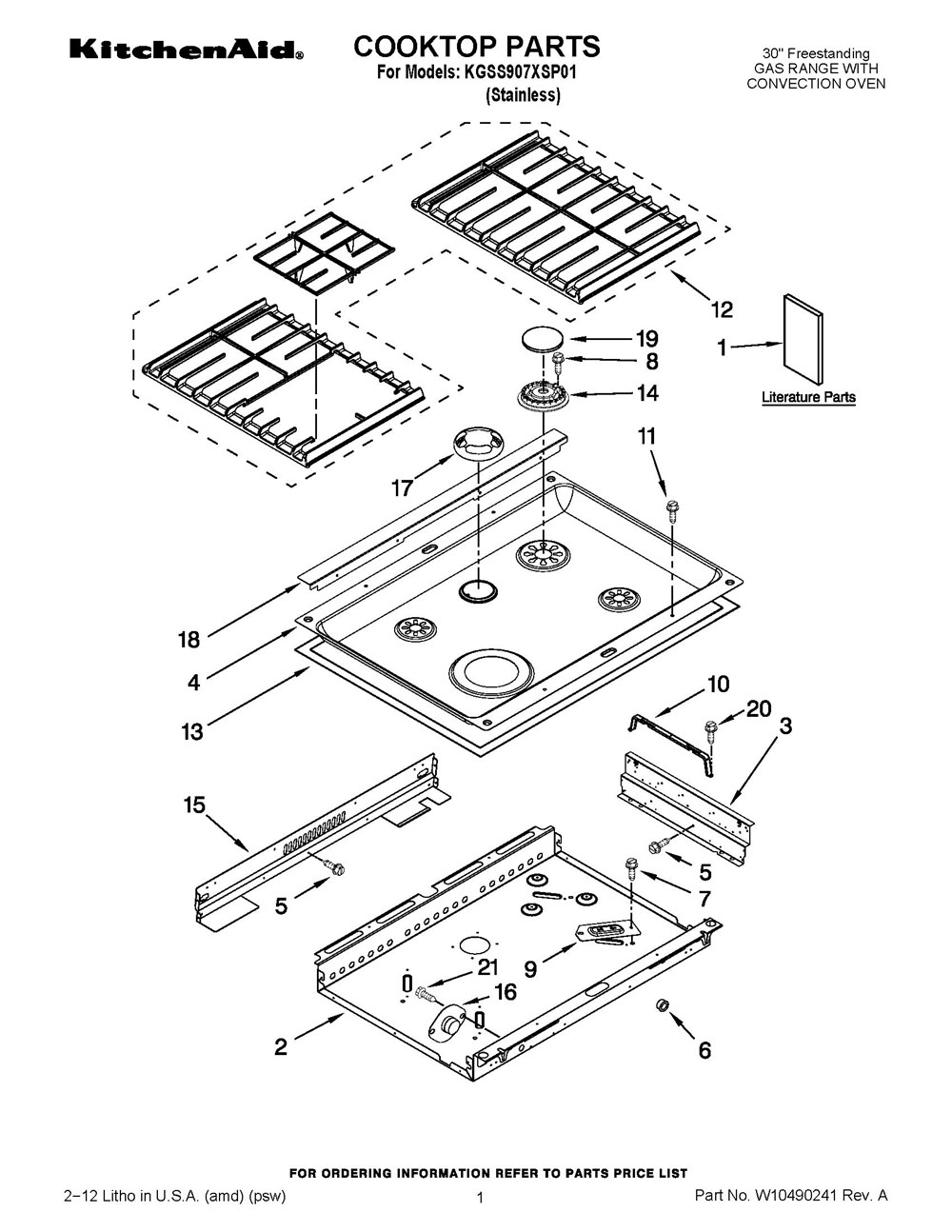 COOKTOP PARTS - KitchenAid