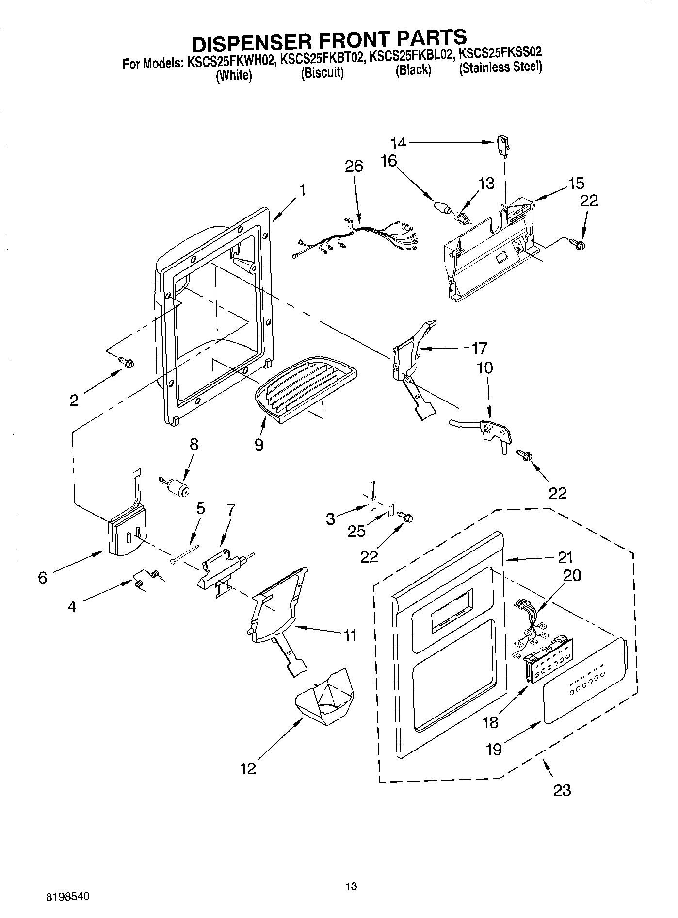 kitchenaid refrigerator model kscs25fkss02