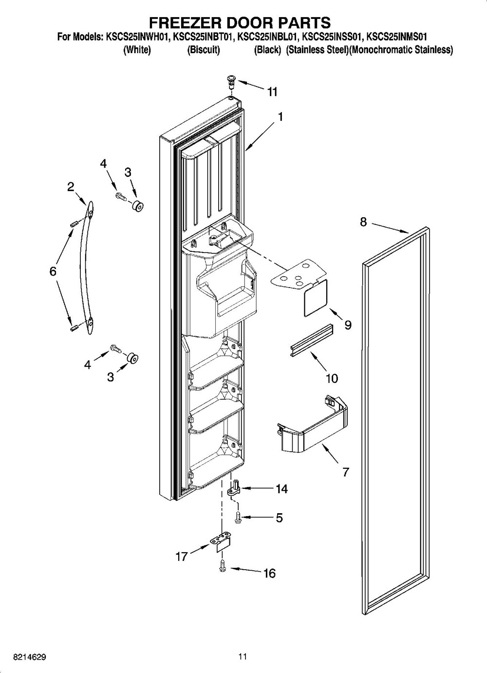 Kscs25inss01 Refrigerator 24 5 Cu Ft Side By Side Architect Series Kitchenaid Whirlpool Corporation
