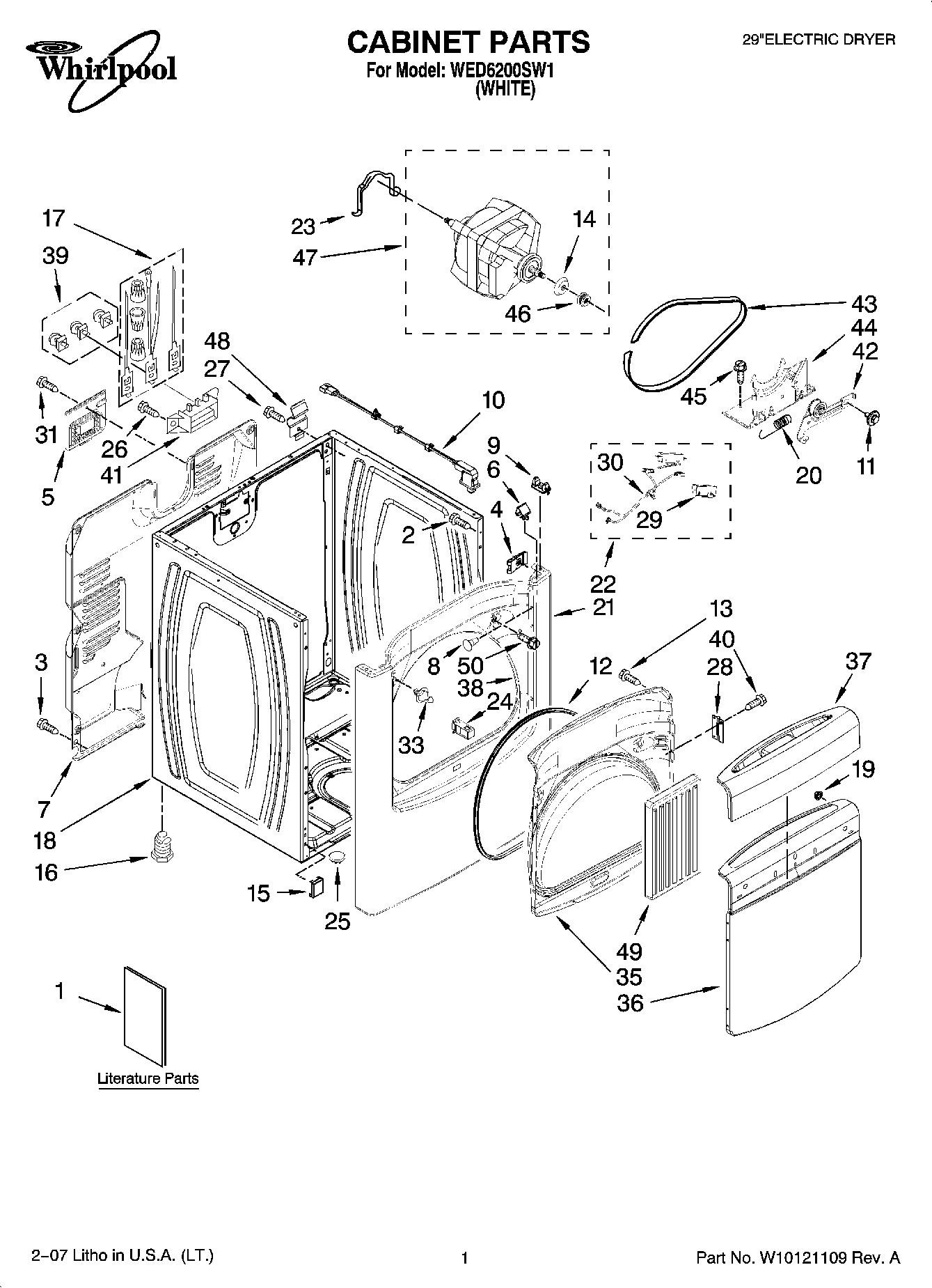 WED6200SW1 Parts Whirlpool Corporation Appliance Parts