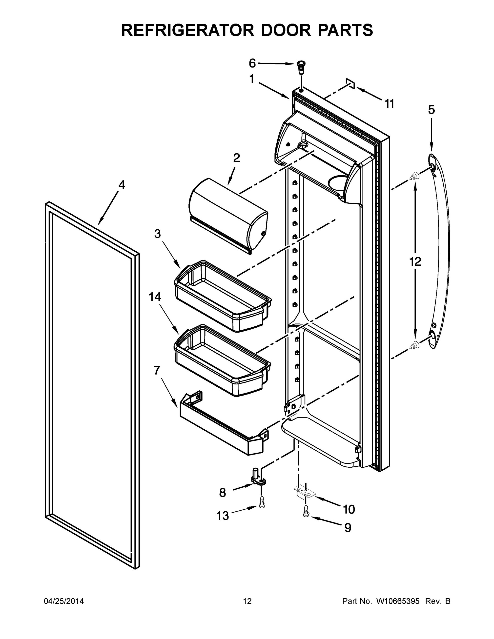 WRS322FDAW01 Refrigerator Door Parts Whirlpool Corporation