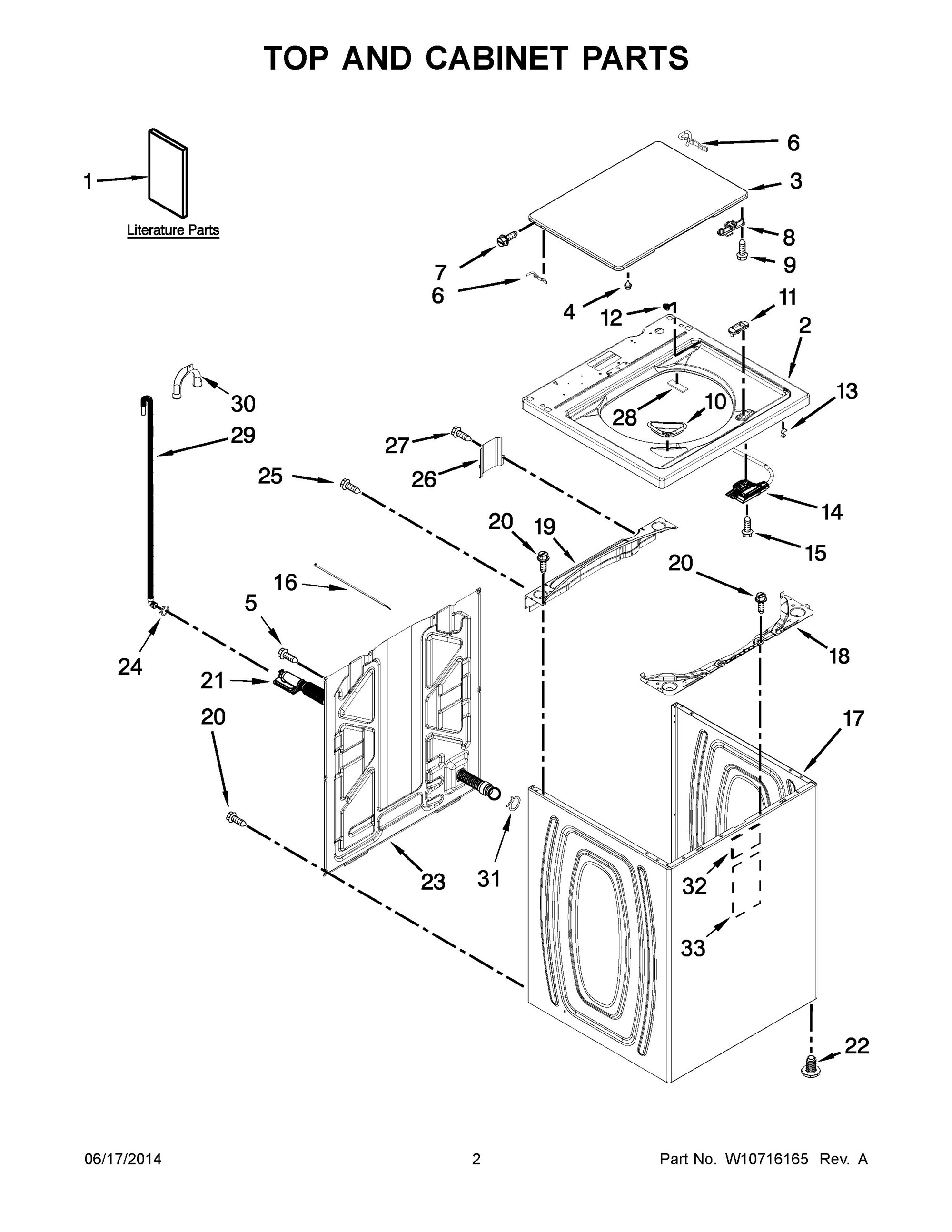 WTW5000DW0 Top And Parts Whirlpool Corporation