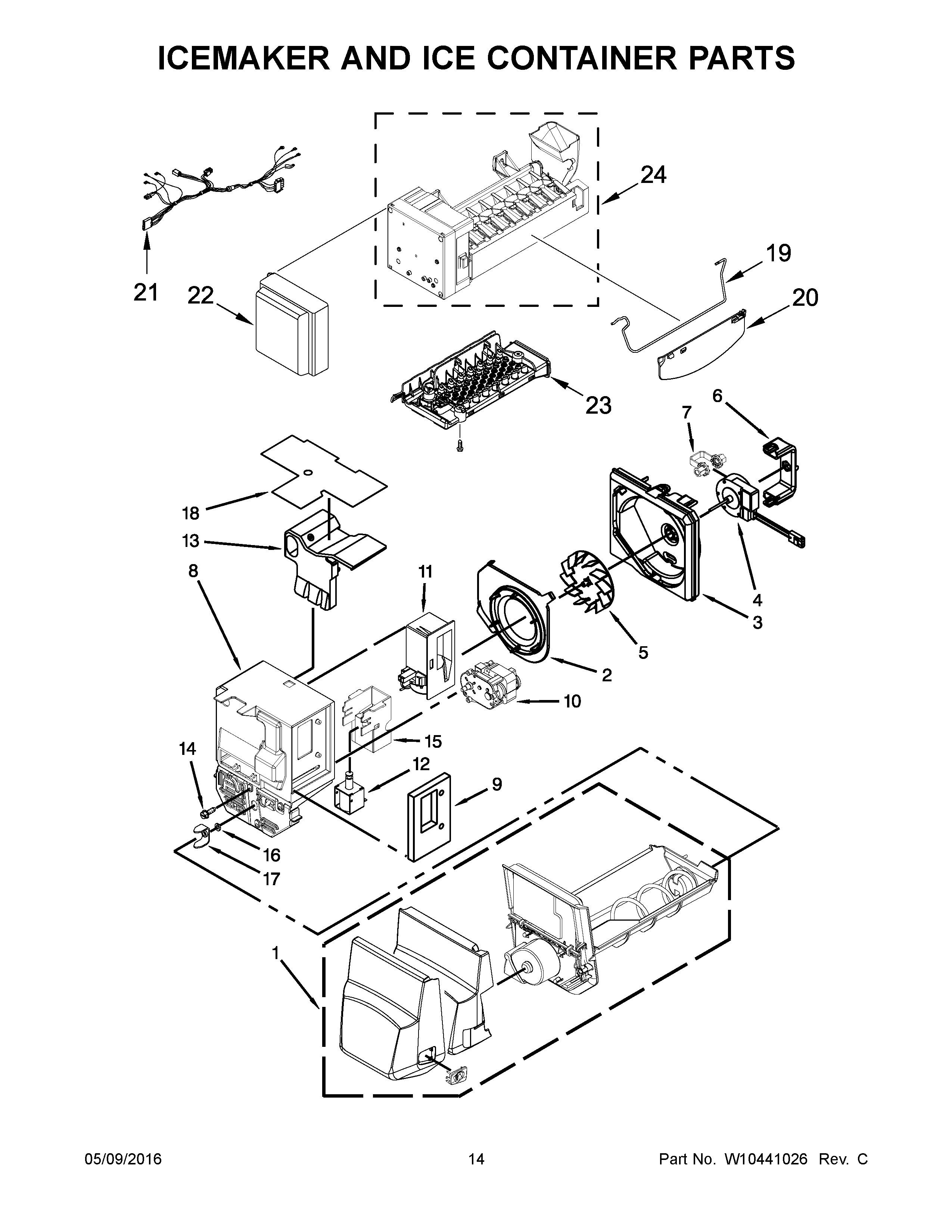 kitchenaid kfxs25ryms2 ice maker not working