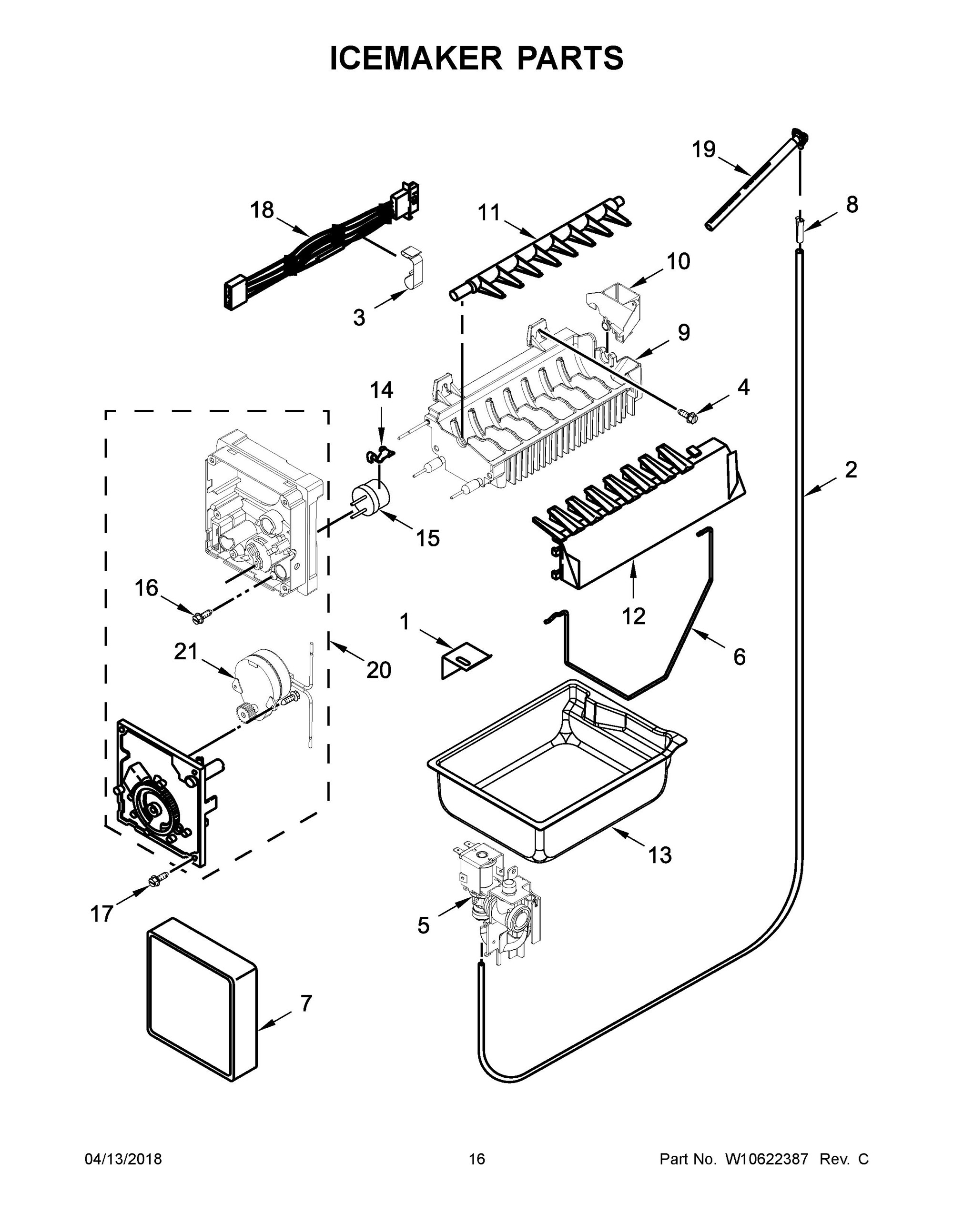 WRF535SMBM00 Icemaker Parts Whirlpool Corporation Appliance Parts