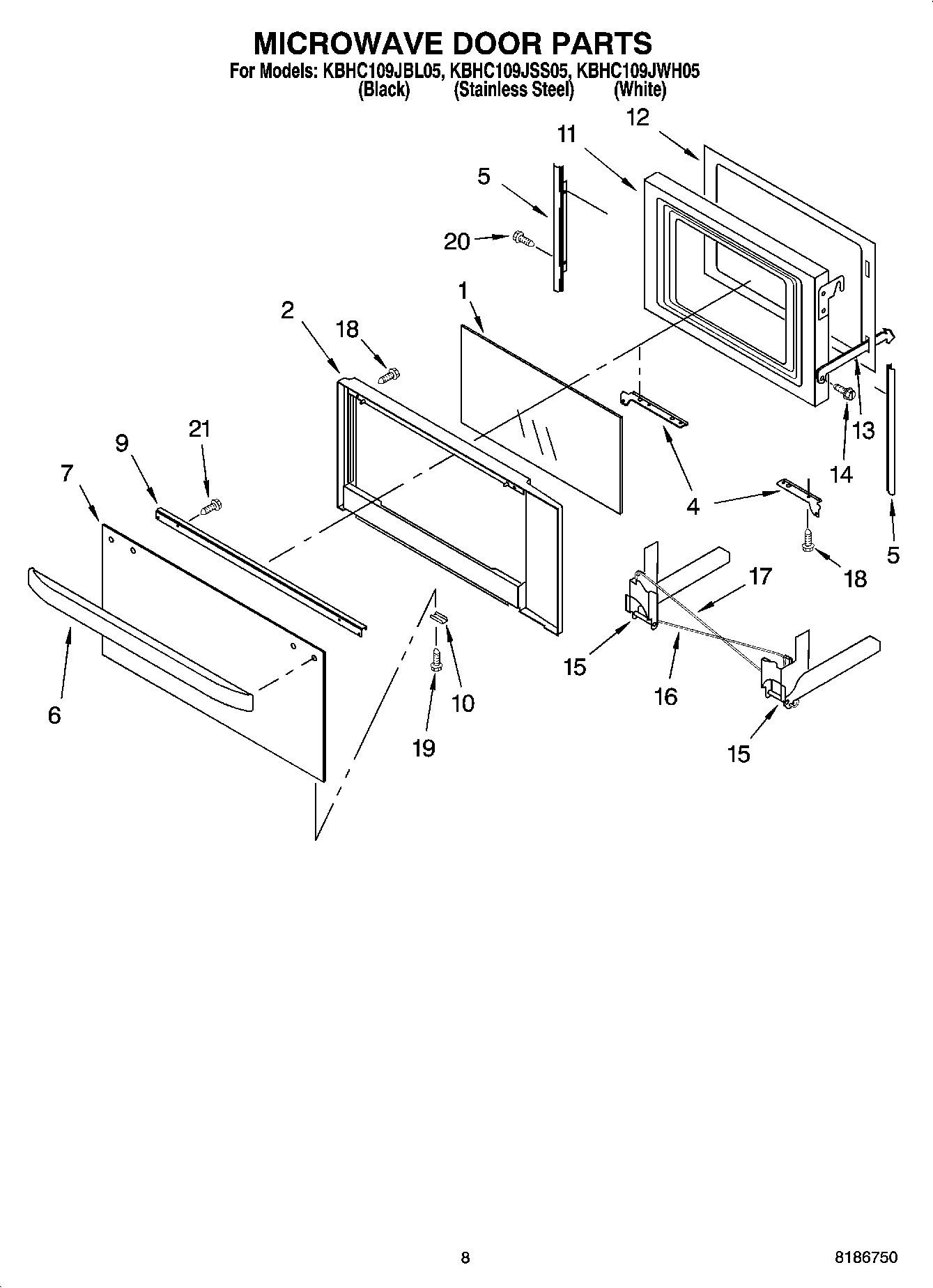 KBHC109JBL05 | Whirlpool Corporation | Appliance Parts