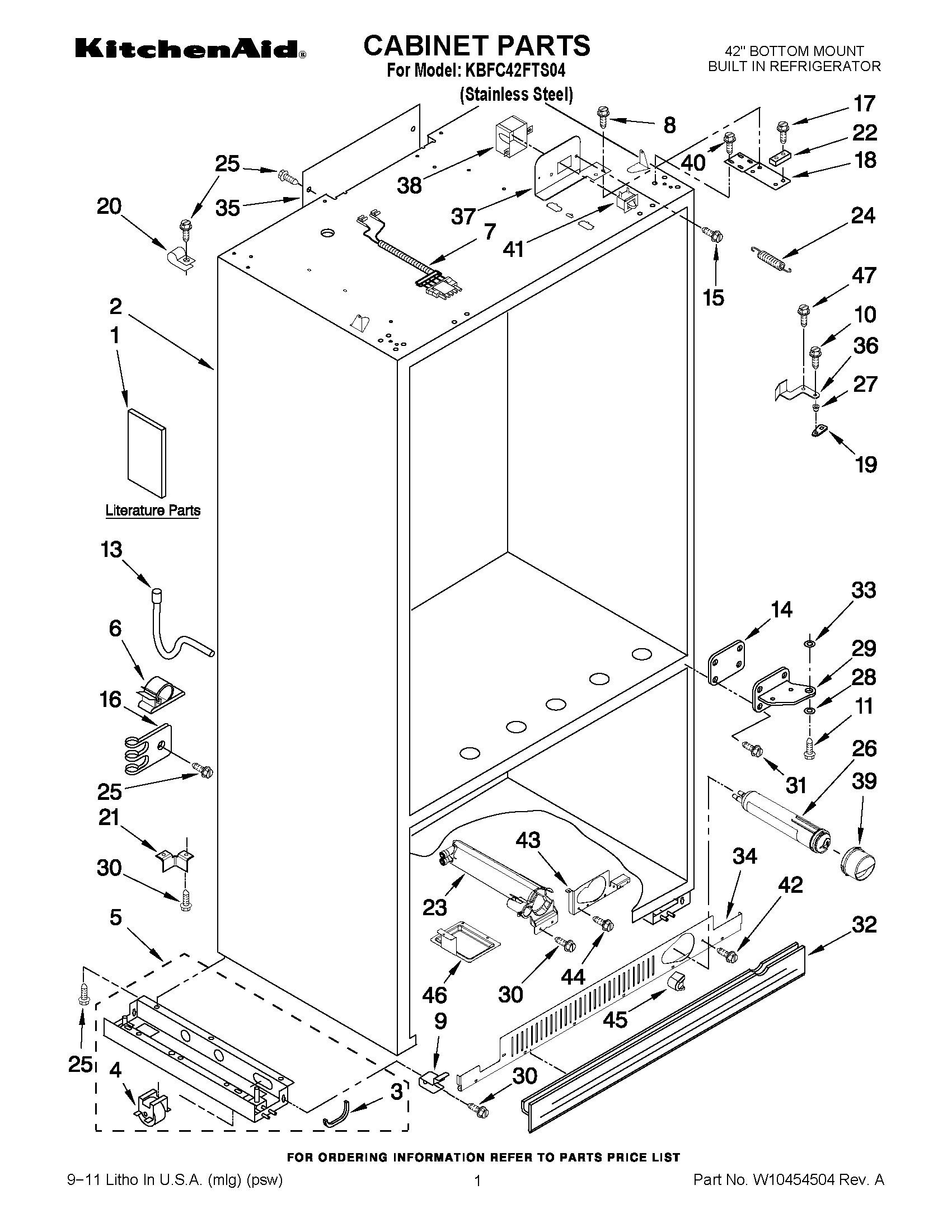 KBFC42FTS04 | Refrigerator | Bottom Freezer- Built In | Kitchenaid